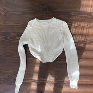 Boutique cropped cream sweater